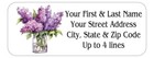 150 Lilac Flowers Vase Mailing Return Address Labels Personalized