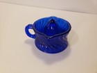 Stains Vtg Cobalt Blue Glass Double Spout Miniature Swirl Juicer Reamer Small