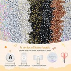 1400pcs Letter Beads Kit  6 Colors 4x7mm Alphabet Beads  Number Beads Heart Bead