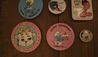 Lot 6 Vtg Mixed Button Round Pinback Pins  