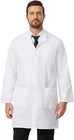 Professional White Lab Coat For Men  Button Front Long Sleeve Doctor Coat Wit   