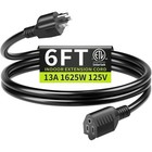 16 Gauge 3 Prong Extension Cord 6 Feet Indoor Power Cable 13a 125v Durable New