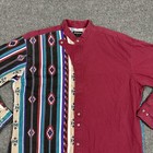Vtg Frontier Series Aztec Striped Western Button Shirt Men   s Sz Xl Multicolor