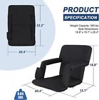 2 Pack Wide Stadium Seat For Bleachers W back Support Extra Thick Cushion Black