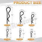 145pcs 6 Sizes Black Zinc Plated Hitch Pins Clip R Clips Assortment Kit Heavy Du