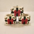 Yankee Candle Ceramic Christmas Gift Wrapped Present Votive Holder Red Bow 2 5 