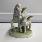 Flambro Taiwan Mother   Baby Unicorn Porcelain Figurine Vintage 4 5x3 75 