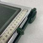 Vintage Bates List Finder Cavalier Leather Metal Green Silver Address Phone Book