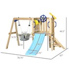 Wooden Outdoor Swing Set Playhouse Toddler Slide For Kids Backyard Playground