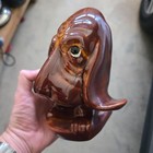 Vintage Mcfarlin Hickok Ceramic Brown Gold Basset Hound Puppy Dog Planter Usa