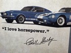 Carroll Shelby Guardsman Blue Mustang Daytona Cobra  i Love Horsepower  - 24x18