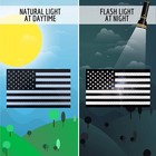 3pc Reflective Black   White American Flag Stickers - 5x3 Inches - Us Flag De   