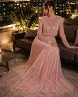 Women s Long Sleeve Sequins Bridesmaid Formal Evening Party Floor Length Dress