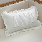 Custom Baby Monogram Pillow  Personalized Ruffle Nursery Gift  Punch Needle
