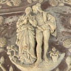 Vintage Incolay Stone Jewelry Trinket Box - Pre-victorian Couple Relief Heart