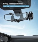 Car Phone Holder Mount Rearview Mirror Hanging Bracket Rotating Telescopic Stand