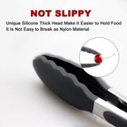 2 Pack Black Kitchen Tongs  Premium Silicone Bpa Free Non-stick Stainless Ste   