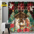 Christmas Nativity 60wx72h Shower Curtain Xmas Religious Baby Christian Bathroom