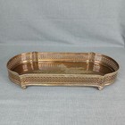Vintage Brass Serving Tray Ornate Etched Scrollwork Grandmellinnial Boho Decor