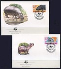 Liberia  1984 Pygmy Hippopotamus Four Official Wwf First Day Covers