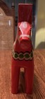Vtg Swedish Hand Painted Carved Red Wood Dala Horse 8 1 4    Grannas A Olsson Read