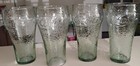 Coca-cola Twelve  12  Green Pebbled Embossed Glass Tumblers 6  X 3  Unused