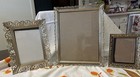 3 Vtg Mcm Gold Filigree Picture Frame Art Deco Floral Metal 8x10 5x7 4x5    Lot