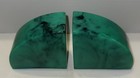 Bookends Mid Century Modern Green Marbled Lucite plastic Heavy Arches