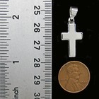 Small Thick Cross Pendant  All 925 Sterling Silver - New 