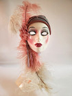 Clay Art Collectibles Vintage 1190 Flapper Girl Ceramic Wall Mask Retro Ooak