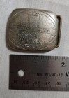 Art Deco-style Belt Buckle Vtg Faint  b  Silver Plate 1 25x1 5  Hammered Texture