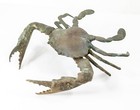 Vintage Verdigris Brass Bronze Crab Garden Sculpture Figure 20th Century