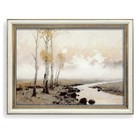 Eafpg Gold Framed Vintage Wall Art For Bathroom  Autumn Landscape Canvas 