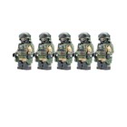 Custom Lego X5 Modern Warfare Soldier Swat Minifigures With Brick Guns