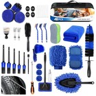 41pcs Professional Car Detailing Kit  Wet   Dry Use For Interior  Exterior Blue
