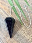 Blue Goldstone Pendulum Crystal Dowsing Gemstone Specimen Reiki Chakra Therapy
