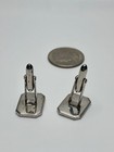 Antique Alling   Co Sterling Silver Cufflinks Rectangle Clipped Corner Newark Nj