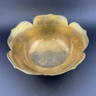 Vintage Solid Brass Lotus Bowl With Patina Footed 5 5 In X 2 5 In