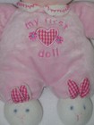 Carters Child Of Mine Doll Baby Lovey Pink Heart Gingham Brown Braids 8  Plush