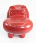 Large Heavy Red Soapstone Hippo Sculpture 4 7  Tall X 7 6  X 3 5  Made In Kenya