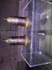 Antique 1930 1940 E p n s Brass copper Salt   Pepper Shakers  Rare hard To Find 