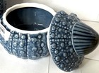 Blue Sea Urchin Ceramic Creamer   Sugar Set By Blue Sky Spectrum