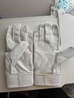 Baseball Batting Gloves Digital Leather Palm Size Large Red Rock Baseball White