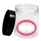 12 Pack 4 Oz Plastic Jars wide-mouth Clear Storage Containers With Black Lids   