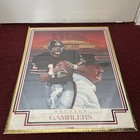 Vintage 1984 Usfl Houston Gamblers Jim Kelly Signed Poster Framed 18x24 Rookie