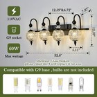 Vintage Bathroom Light Fixtures Black Vanity Light With Glass Globe Lampshade   