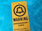 Vintage Northwestern Bell Telephone Underground Cable Warning Metal Sign