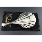 Vintage Koret San Francisco Hand Mirror  Silver Tone Shell With Velvet Pouch