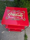 Vintage Metal Display Coca Cola  Retro  Kitchen Rolling Cart Collectible