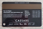 Caesars Palace Casino Las Vegas Connection Slot Card